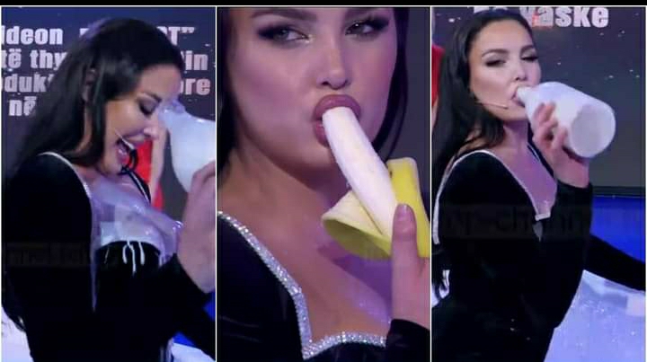 Françeska i vë flakën skenës duke derdhur qumshtin mbi gjoks