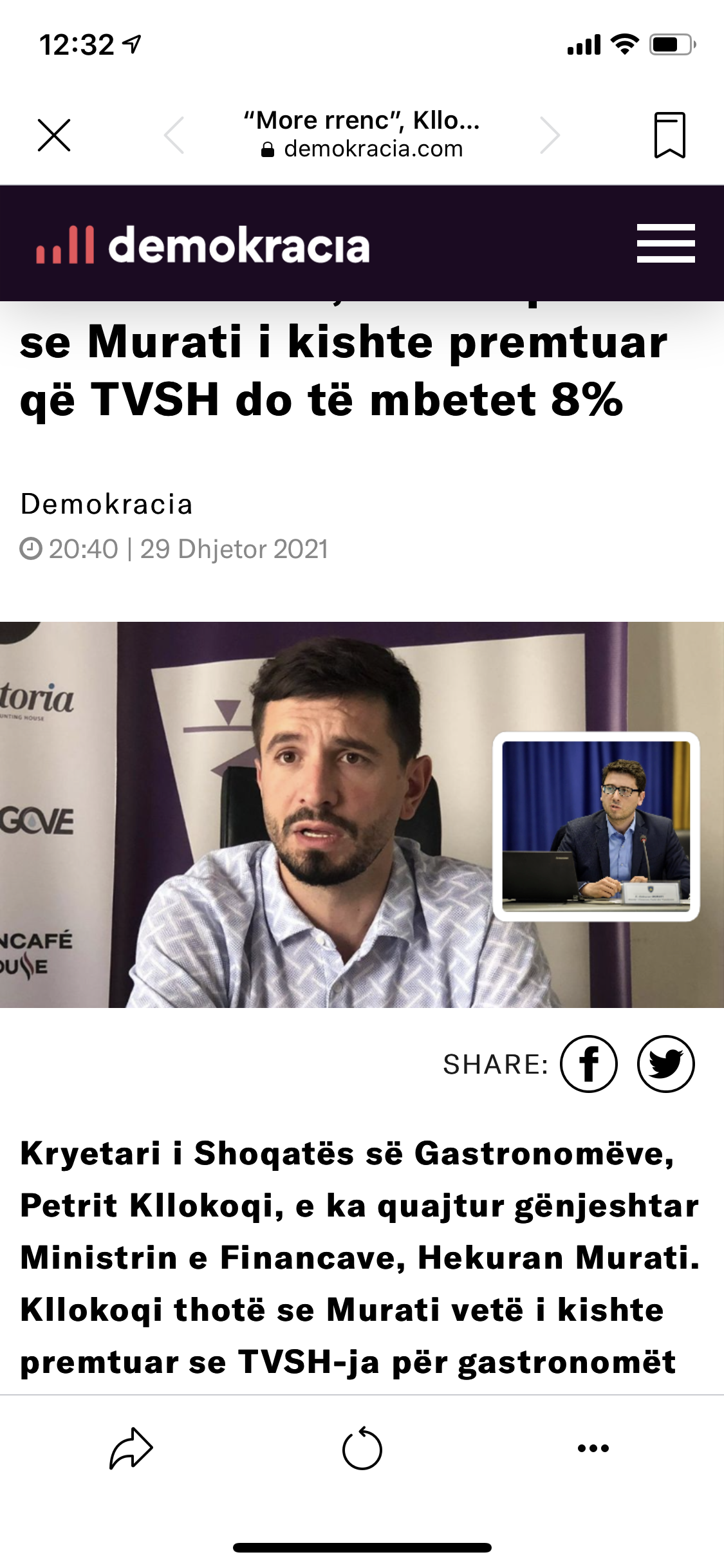 “More rrenc”, Kllokoqi thotë se Murati i kishte premtuar që TVSH do të mbetet 8%