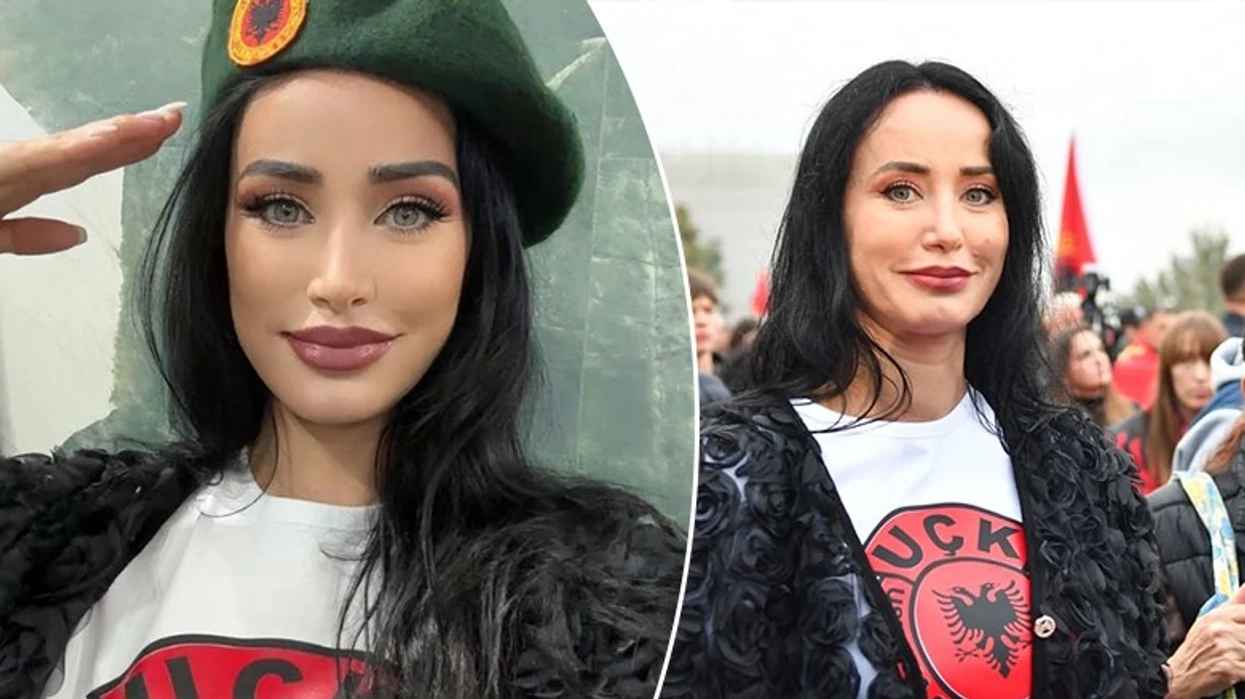 Edhe Albana Osmani në protestën në Tiranë, me bluzë me stemën e UÇK-së, në mbështetje të krerëve që po gjykohen në Hagë